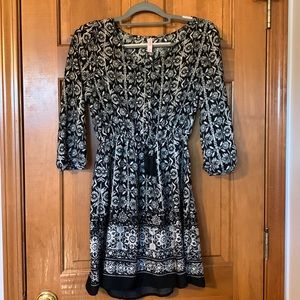 Patterned Floral Long Sleeve Dress